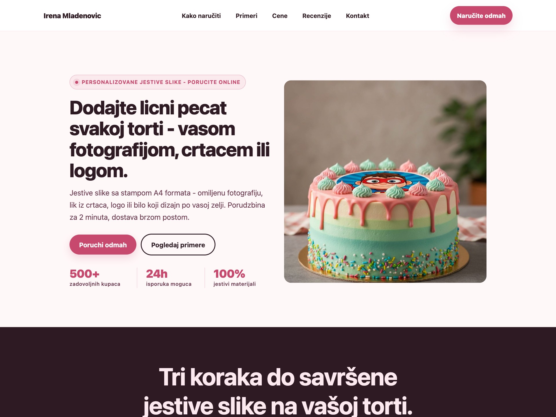 Irena Mladenović landing page primer